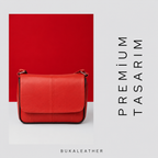 Buka Leather Firenze deri çanta - Kırmızı