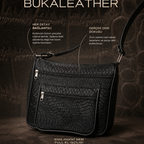 Buka Leather Modena deri çanta - Siyah