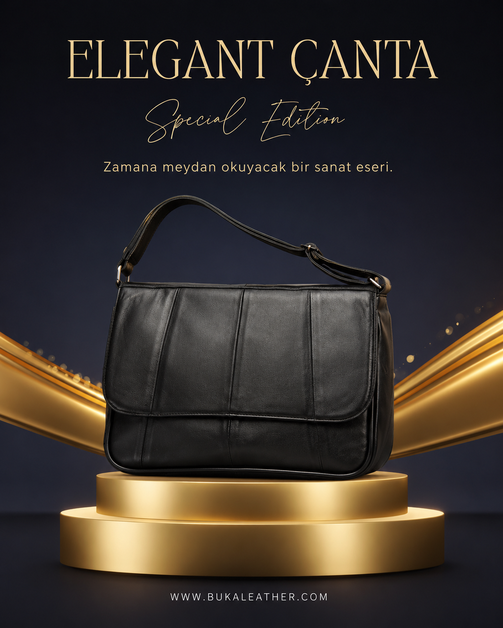 Buka Leather Roma deri çanta - Siyah