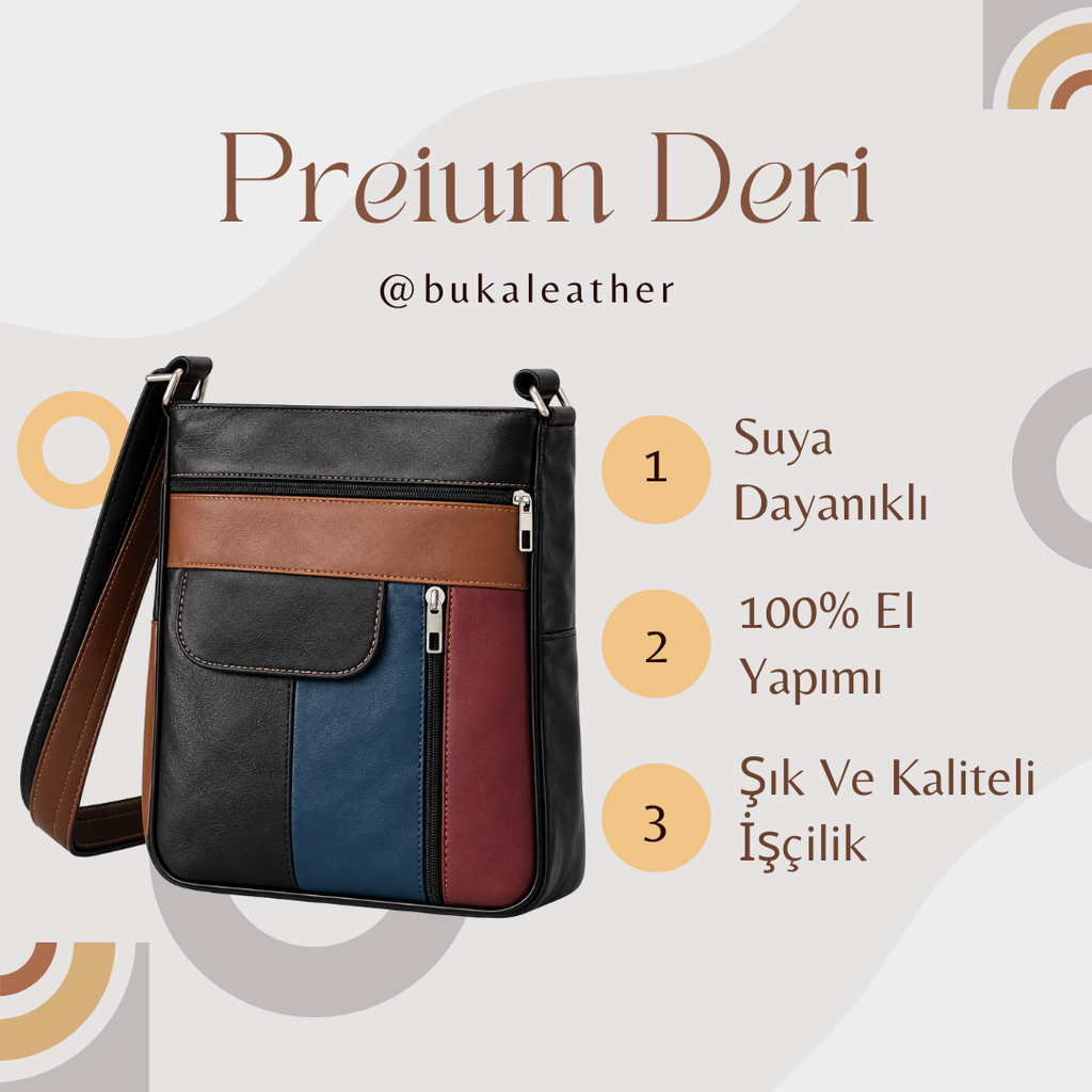Buka Leather Como deri çanta - Multi