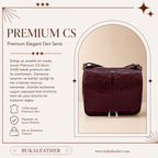 Buka Leather Parma deri çanta - Bordo Kroko