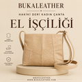 Buka Leather Trento deri çanta - Bej