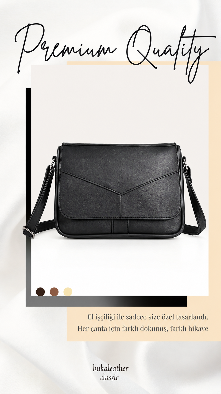 Buka Leather Milano deri çanta - Siyah