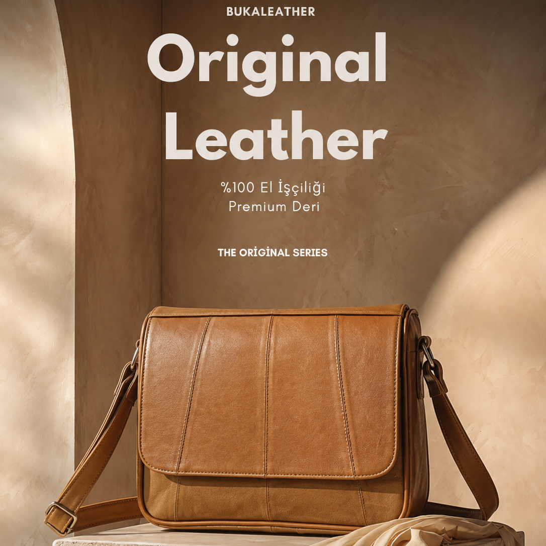 Buka Leather Roma deri çanta - Taba