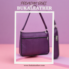 Buka Leather Napoli deri çanta - Mor